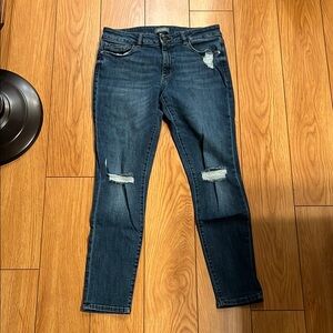 DL1961 Women's Distressed Low Rise Blue Jeans